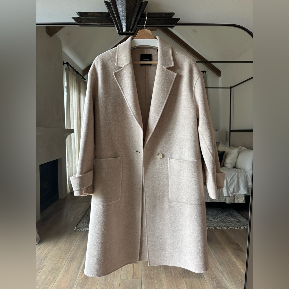 Theory Cashmere Blend Longline jacket coat medium